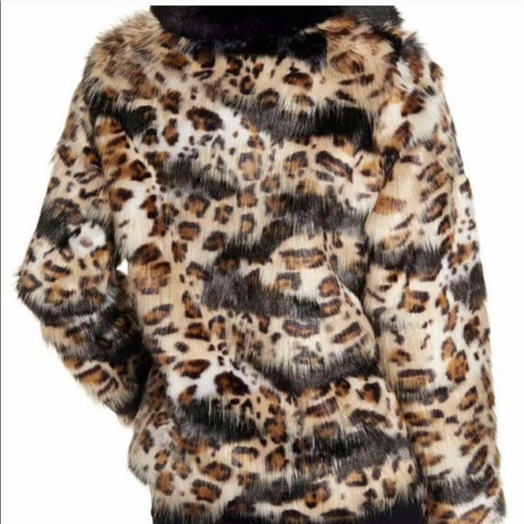 Sam Edelman Reversible Faux Leopard Fur Coat NWT - Picture 2 of 5